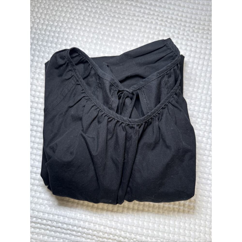 Banana Republic Black Cotton Pullover Key Hole Back Dress Sz M Short Sleeve EUC - Picture 11 of 11